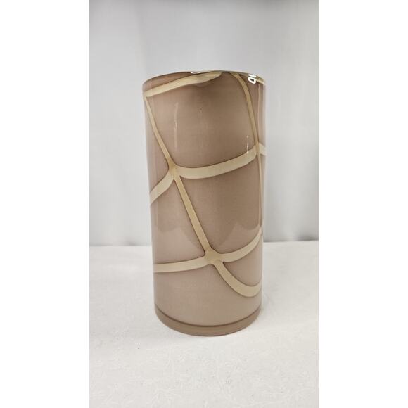 Vintage MCM Hand Blown Glass Pitcher w Handle Nude w Cream Swirls Glass Art - Picture 2 of 9